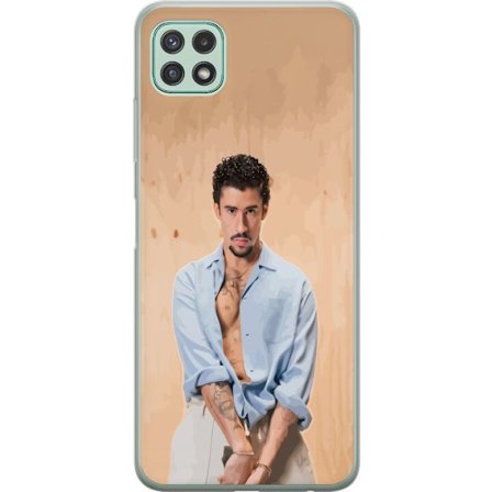 Yhteensopiva Puhelinkuori Samsung Galaxy A22 5G Bad Bunny Super Bowl-inspiroima grafiikka, jossa NFL-trofe ja San Franciscon silta urheilusuunnittelus