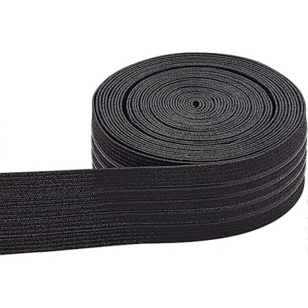 6 meter 37mm Bred Sklisikker Elastisk Strikk Rett Silikon Elastisk Gripebånd Flat Linning for Klesømprosjekt Svart-WELLNGS