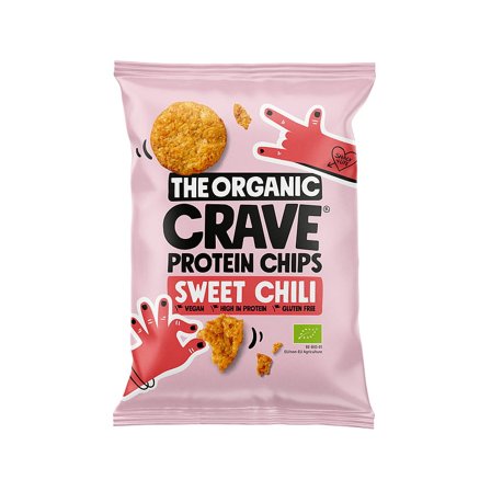 The Organic Crave Økologiske protein chips sweet chili 30 g, Helse & Madvarer, Snacks, Chips & Kiks
