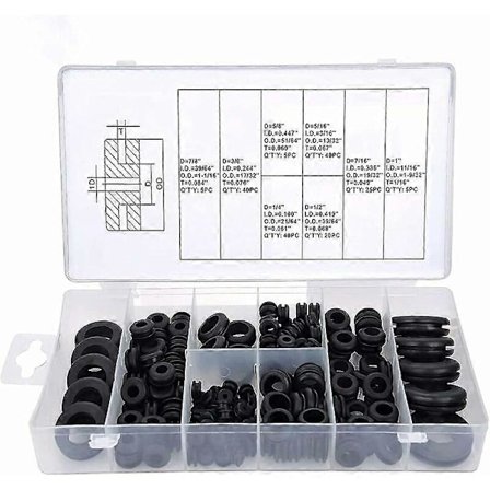 180 Stykker Gummigjennomføringer Sortimentsett Åpent Elektrisk Ledningsforseglingssett 8 Størrelser Elektrisk Lederforseglingsring Sortimentsett for 