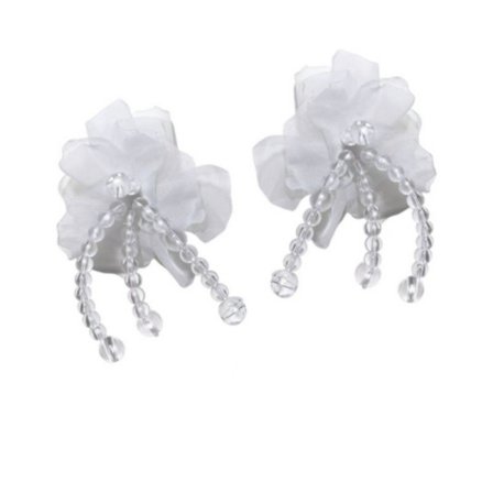 Zirconia Pierced Wedding Bridal Teardrop Drop Earrings