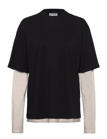Weekday Double-Layered Long-Sleeved T-Shirt - Black - XS