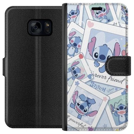 Yhteensopiva Lompakkokotelo Samsung Galaxy S7 Unelmoivat pilvet vaaleanpunaisina, lila ja sinisen sävyissä, kimaltelevine tähtineen ja pehmeän satumai