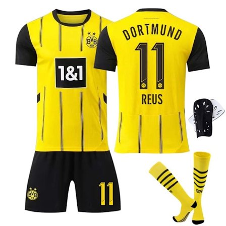 2425 Dortmund hemmafotbollströja set tröja med strumpor+Knäskydd