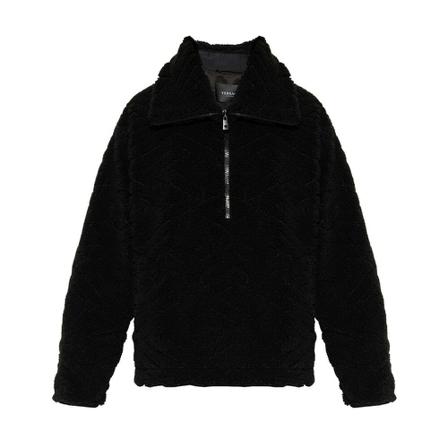 Versace, Faux-fur sweatshirt Zwart, Heren, Maat:M