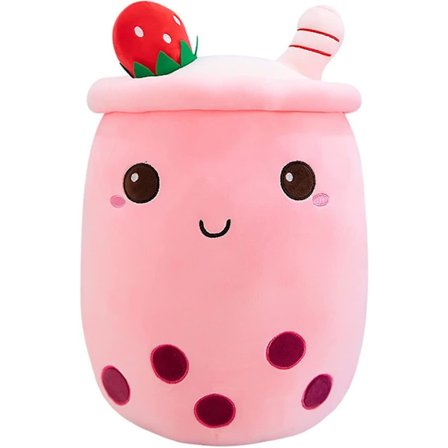 9,8 tommers Boba te plysj utstoppet leketøy brun perlemelk te boble plysj pute hjem myk klem pute gaver (brun, 9,8 tommer)