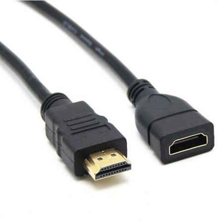 NÖRDIC HDMI-jatkojohto 1 m, uros–naaras, musta 4K 30 Hz, 10,2Gb/s, HDMI 1.4, HDMI High Speed ETHERNETILLÄ