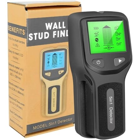 2025 Nyeste Modell Stenderfinner Veggskanner - 5 i 1 Stenderdetektor med Intelligent Mikroprosessor Chip og HD LCD-Skjerm, Stendersensor Bea