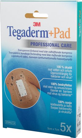 Tegaderm +pad vannt kompr 5x7