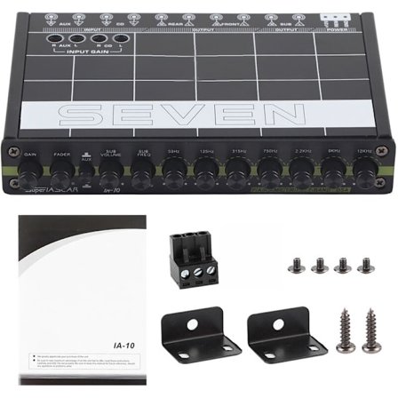 Bilutjämnare, 7-bands grafisk 3,5 mm AUX-IN bilstereo tuner