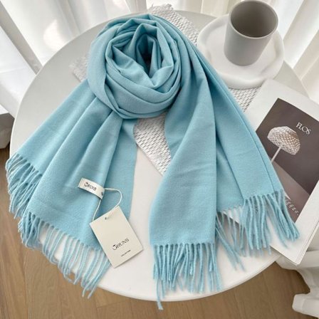 Enfärgad cashmere scarf sjal dam vinter exklusiv mångsidig 250g höst och vinter ny varm scarf