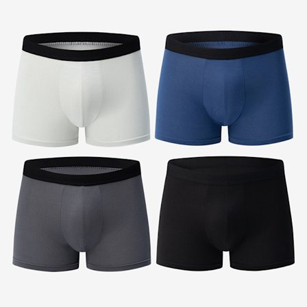 4-pack boxershorts för män - Full täckning, låg midja, andningsbara boxershorts med mjuk resår, icke-genomskinlig passform