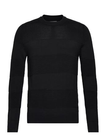 Structure Stripe Crewneck Knit Black Tom Tailor
