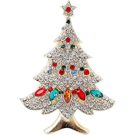 Wabjtam Vintage Farvet Juletræ Rhinestone Brosche Pin Bryllup Fest Smykker