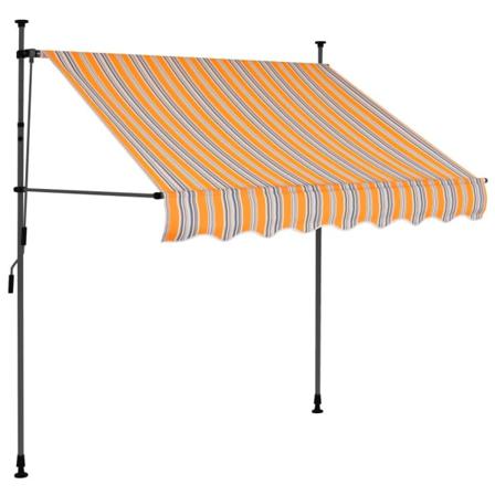 Vidaxl Markis Manuellt Infällbar Med Led 150 Cm Gul Och Blå Multifärg