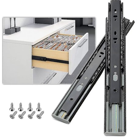 Kullagerutdragsskenor med Softclose 450mm, Hög Belastningskapacitet 45 kg, 5 Par (4 Stycken)
