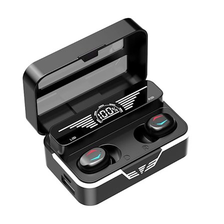 Trådlösa in-ear-öronsnäckor Bluetooth -headset Lång batteritid sta svart one size