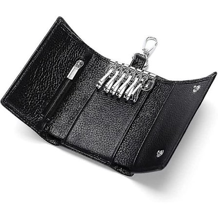 Nøgleetui i ægte læder, nøglepung, nøgleholder til mænd og kvinder [dB}