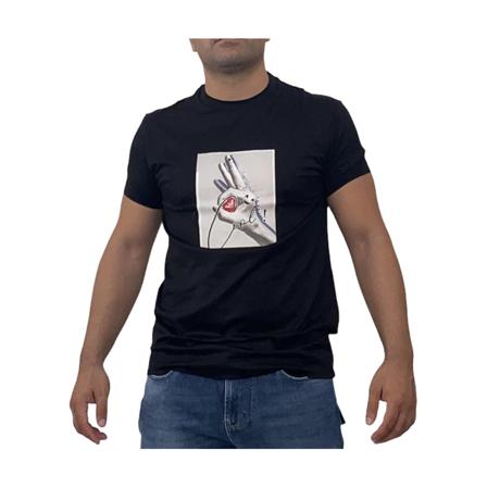 Emporio Armani, T-Shirts Zwart, Heren, Maat:2XL