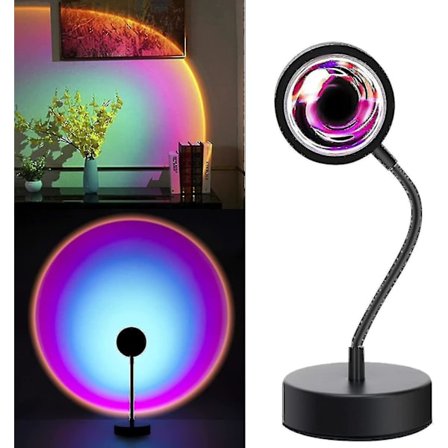 Solnedgang Lampe Tiktok Lampe, 360 graders Chill Vibe Solnedgangsprosjektorlampe, Dimbar Led Nattelys Solnedgang Lampe Projektor For Barn Soverom/