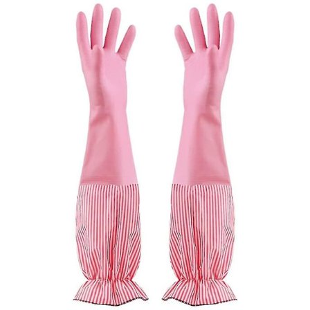 [1 Par] Husholdningshandsker, Bomuldsforing Gummi Vask Handsker