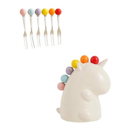 Dessertgafler i rustfrit stål med opbevaringskrukke - Fødevaresikkert bestik, til hjemmet, fest