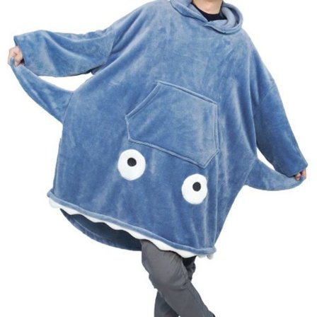 Søt haiformet teppe med hette for kvinner og menn