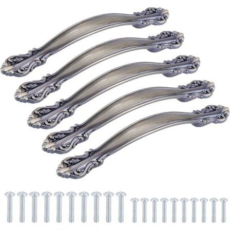 Sæt med 5 vintage skabshåndtag i form af en antik bue