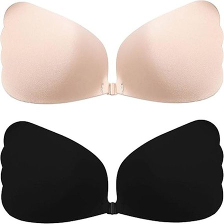 2 par A selvklebende BH, silikon stroppeløs BH, klistre-BH, S