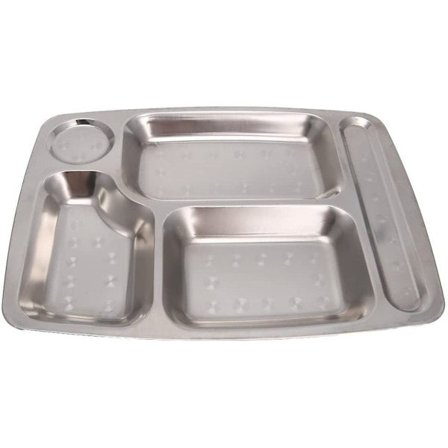 Rustfritt stål fem i ett fat, delt middagsbrett lunsj KLB