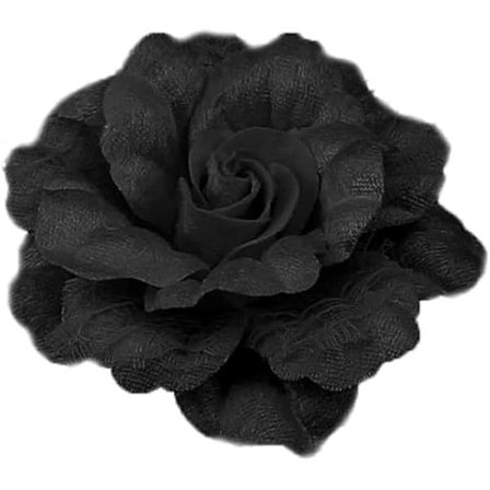 Kamelia blomster brocher reversnåle blonde blomster broche klassisk til bryllupsfest dans banket for kvinder damer elegant sort