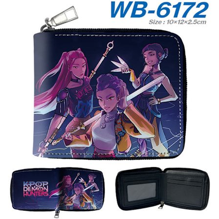Bestselgende K-Pop Demon Hunters Kompakt Lommebok med Glidelås | En stilig lommebok for fans, den perfekte gaven!//WB-6172