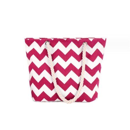 Lerrets toteveske for kvinner, vanntett, stor strandveske med glidelås, gjenbrukbar handlepose for dagligvarer (rose rød)