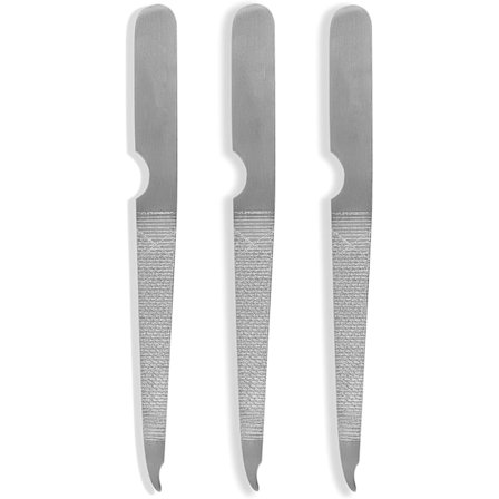 3 stk. rustfrit stål neglefil - Genanvendelig dobbeltsidet neglepleje til mænd og kvinder, pedicure & manicure tilbehør