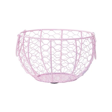 Metall eggoppbevaringskurv for kjøkken (rosa)