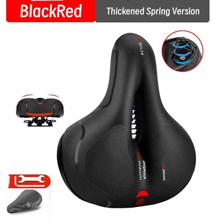 Ekstra tykt, mykt sykkelsete, anti-smerte sykkelsete med fjærer