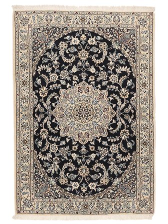 Oriental Nain Fine 9La Rug 98X145 Black/Beige Wool, Persia