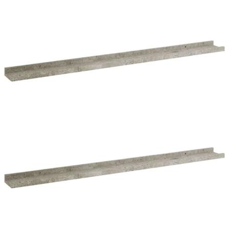 Vidaxl Vägghyllor 2 St Betonggrå 100x9x3 Cm Grå
