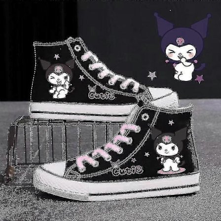 Sanrio Kuromi lerre sko høye casual sportsko campus gave gutter jenter studenter nytt par tykk såle Zapatos De Mujer 2-WELLNGS