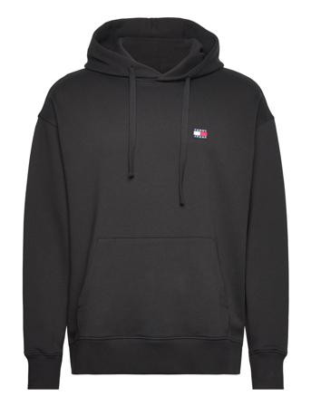 Tjm Rlx Xs Badge Hoodie Hettegenser Genser Svart Tommy Jeans*Betinget Tilbud