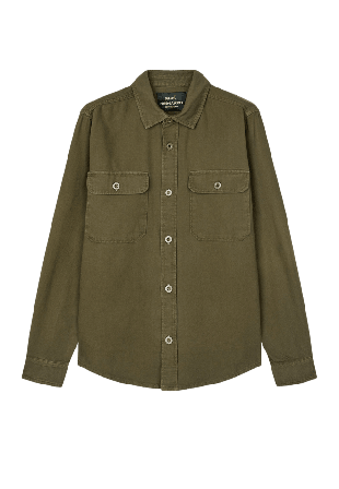 Mads Nørgaard Dyed Canvas Skyler Shirt Skjortor Herr Grön XXL