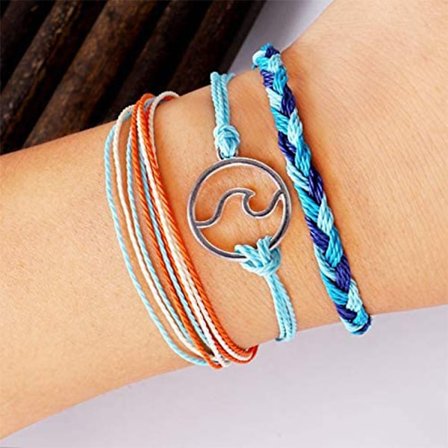 9 stk. Surfer Wave Armbånd Ocean Wave Justerbar Vanntett Ha