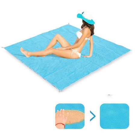 Ranta- / piknikhuopa - 200x200 cm - sininen