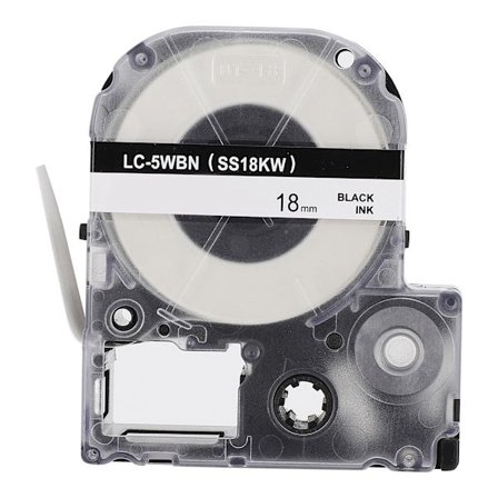 18mm Svart-på-Vitt Termisk Utskriftstejp för KING JIM / EPSON Etikettmaskin - Skolmaterial