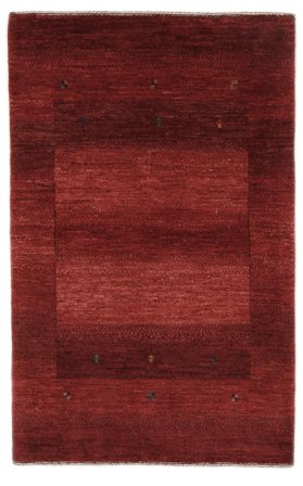 79X125 Tapete Loribaft Fine Moderno Vermelho Escuro/Preto (Lã, ) Carpetvista
