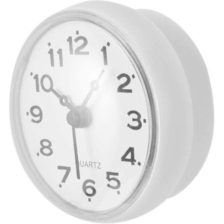 5 stk. Sugekop Ur Kontorindretning Ure Lille Digitalt Ur Mini Brusebad Ur Vægur Dekor Alarm Hvid