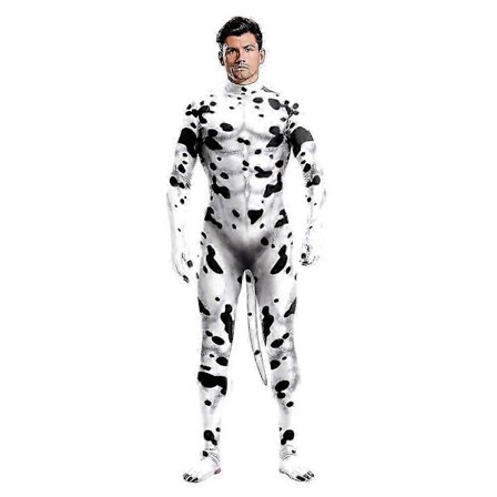 Dalmatiner Cosplay Kostym Kompatibel med Vuxna Djur Jumpsuit Halloween Utklädnad Karneval Kostym
