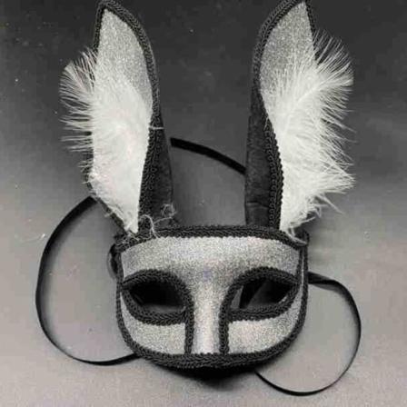 Venetiansk maske plast øjenmaske SORT Black