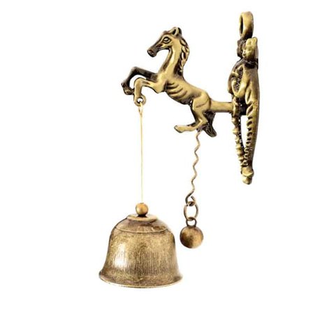 Hesteklokke Dekorativ Butikklokke Gaver Inngang Foran Veranda Dør Middags Klokke Sterk Limende Magnetisk Klokke for Hage Hjem Dekorasjon