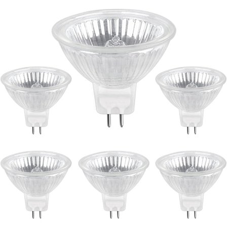 Halogeenilamppu GU5.3 50W 220V, 680lm Lämmin valkoinen 2700K Himmennettävä, MR16 Halogeeni Spottilamppu, 6 kpl